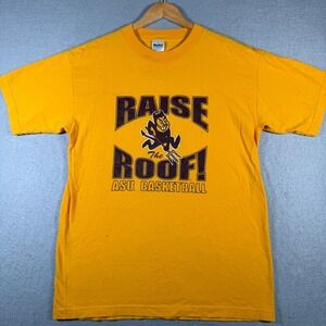 Vintage ASU Basketball Raise The Roof T Shirt Mens Large Gold Murina 90's‎